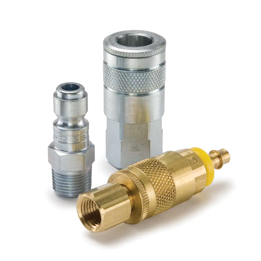Parker10系列快換陰陽接頭 - 汽車空氣軟管和工具快速接頭（氣動(dòng)，空氣）Tru-Flate型結(jié)構(gòu)互換型